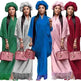 V-neck Loose Casual Two-piece Turkish Middle Eastern Robe Satin Dress - EX-STOCK CANADA