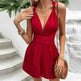 V-neck Sexy Lace-up Waist Backless Elegant Sweet Women's Jumpsuit - EX-STOCK CANADA