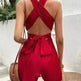V-neck Sexy Lace-up Waist Backless Elegant Sweet Women's Jumpsuit - EX-STOCK CANADA