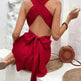 V-neck Sexy Lace-up Waist Backless Elegant Sweet Women's Jumpsuit - EX-STOCK CANADA