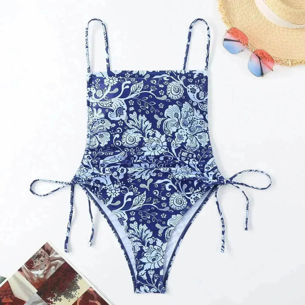 Vacation Style Drawstring Slimming Charming One Piece Swimsuit - EX-STOCK Canada