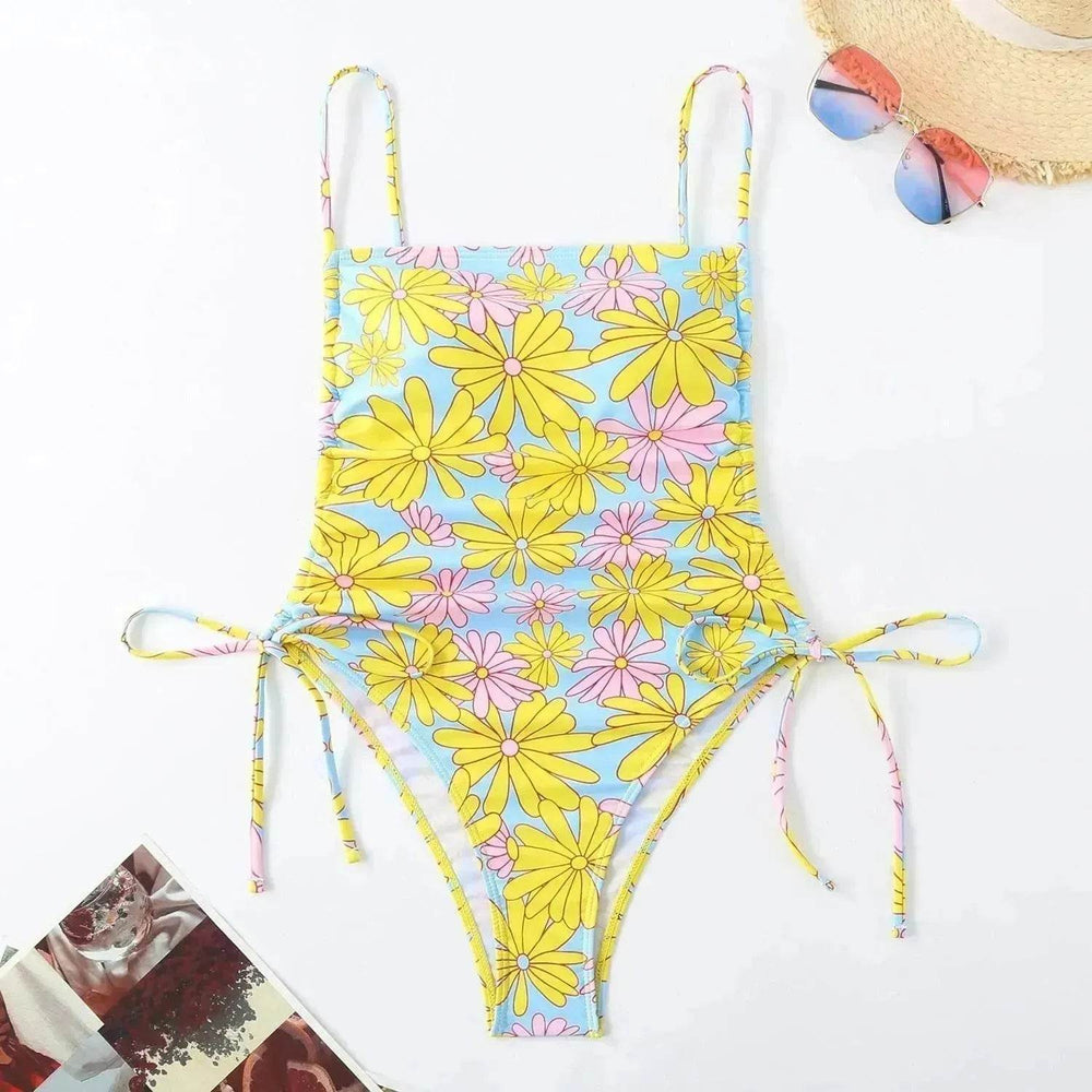 Vacation Style Drawstring Slimming Charming One Piece Swimsuit - EX-STOCK Canada