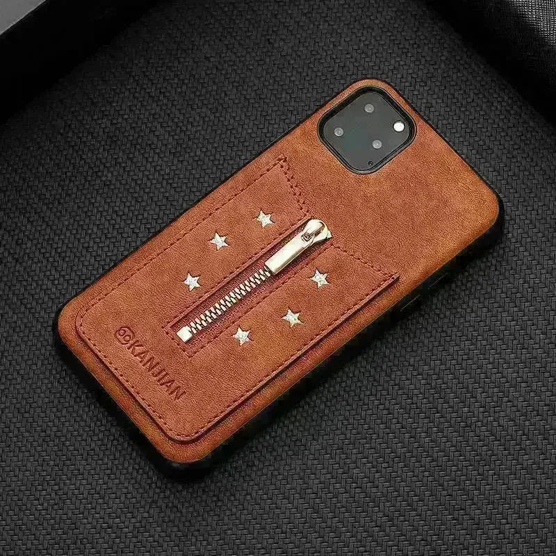 Variety of Mobile Model's Anti Fingerprint Zipper Elegant Phone Case - EX-STOCK CANADA