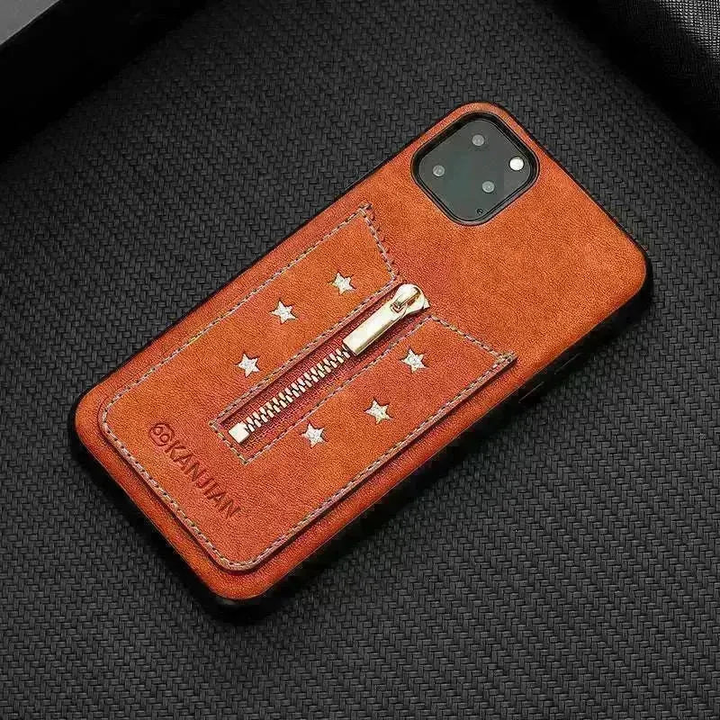 Variety of Mobile Model's Anti Fingerprint Zipper Elegant Phone Case - EX-STOCK CANADA