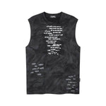 Vintage Batik Ink Letter Printing Tank Top Vest - EX-STOCK Canada