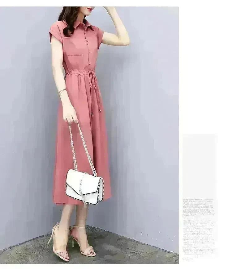 Waist-tight Slimming Elegant Casual Long Dress - EX-STOCK CANADA