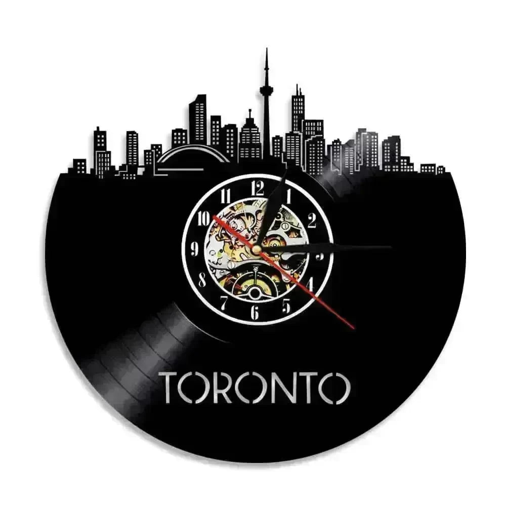 Wall Clock Vinyl Wall Clock Atlanta Skyline Vinyl Record Clock Georgia Wall Art Atlanta Wall Decor Vinyl Clock Lights Silent Clock - EX-STOCK CANADA