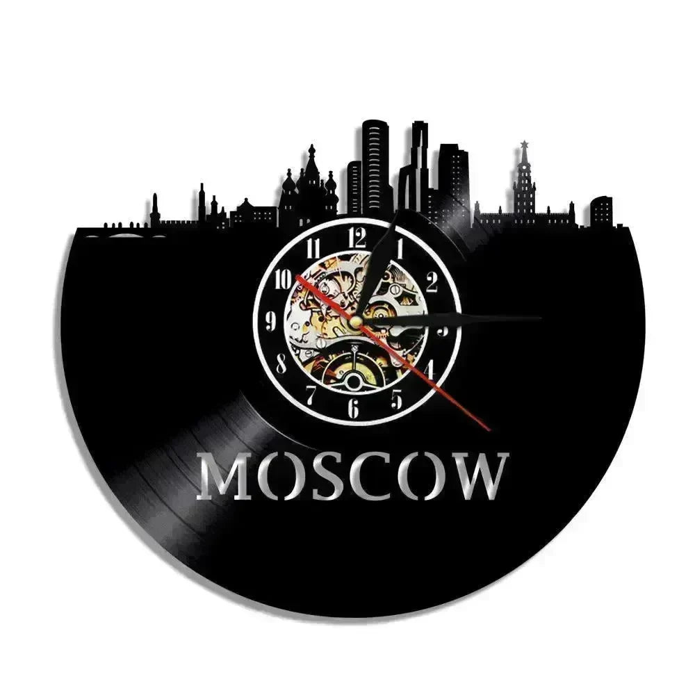 Wall Clock Vinyl Wall Clock Atlanta Skyline Vinyl Record Clock Georgia Wall Art Atlanta Wall Decor Vinyl Clock Lights Silent Clock - EX-STOCK CANADA