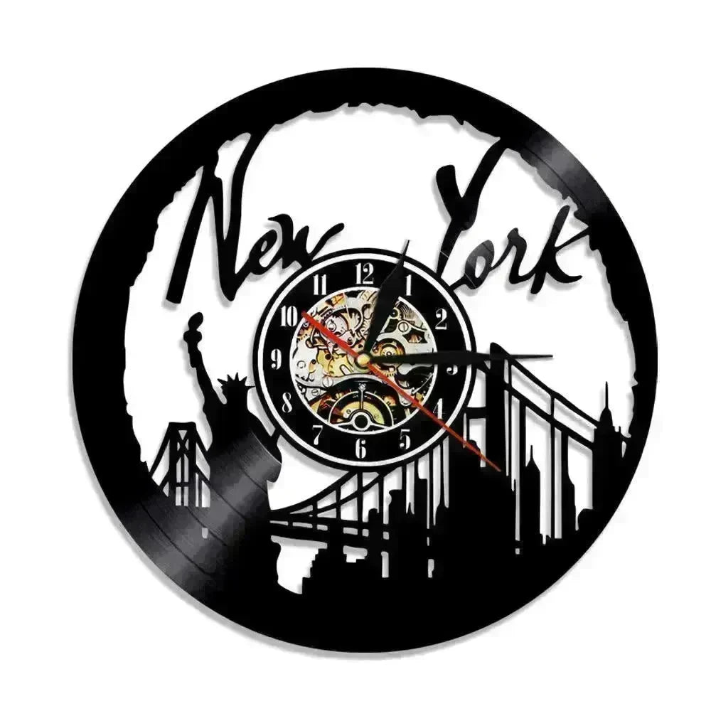 Wall Clock Vinyl Wall Clock Atlanta Skyline Vinyl Record Clock Georgia Wall Art Atlanta Wall Decor Vinyl Clock Lights Silent Clock - EX-STOCK CANADA