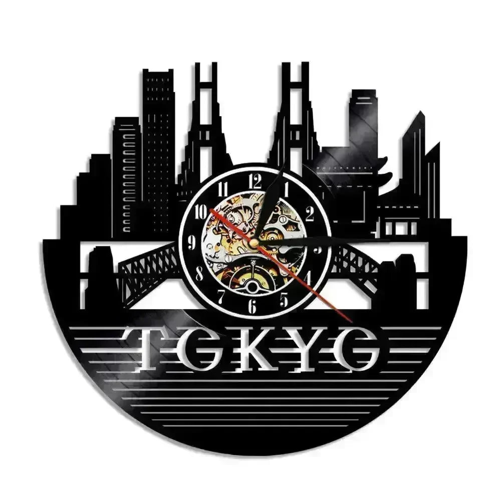 Wall Clock Vinyl Wall Clock Atlanta Skyline Vinyl Record Clock Georgia Wall Art Atlanta Wall Decor Vinyl Clock Lights Silent Clock - EX-STOCK CANADA