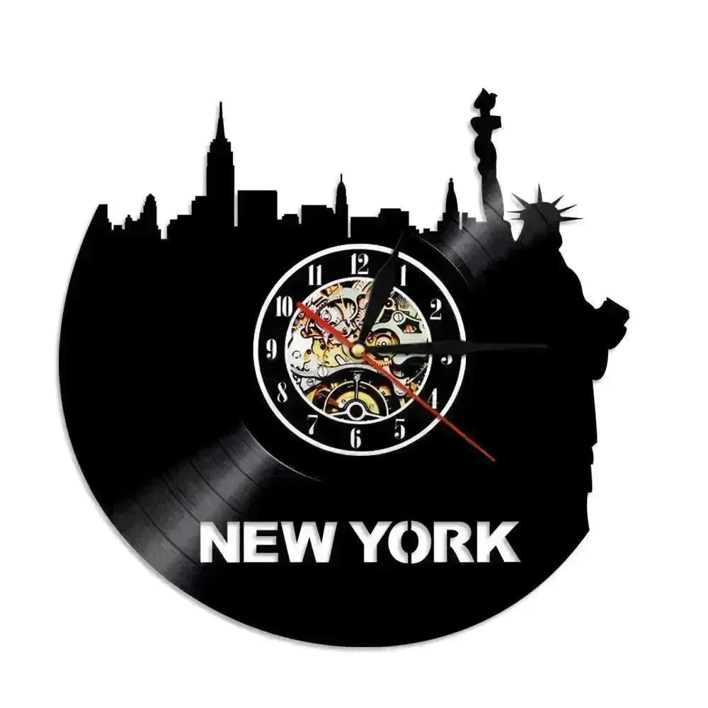 Wall Clock Vinyl Wall Clock Atlanta Skyline Vinyl Record Clock Georgia Wall Art Atlanta Wall Decor Vinyl Clock Lights Silent Clock - EX-STOCK CANADA