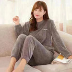 Warm Suit Women's Thick Coral Fleece Loungewear Suit - EX-STOCK CANADA