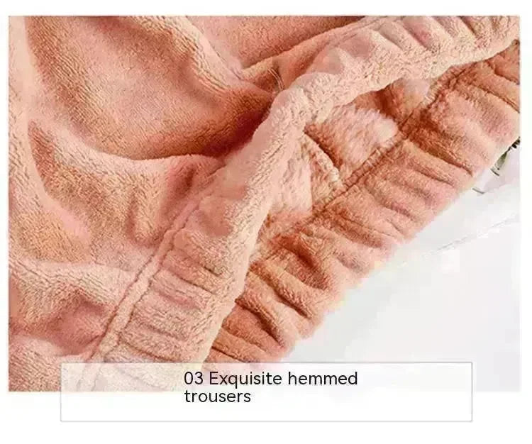 Warm Suit Women's Thick Coral Fleece Loungewear Suit - EX-STOCK CANADA