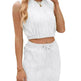 Wave Pattern Design Suit For Women Round Neck Sleeveless Top And Drawstring Design Short Skirt Fashion 2-piece Set Summer Clothing - EX-STOCK CANADA