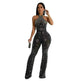 Wear Solid Color Rhinestone Sleeveless Halter Trousers Jumpsuit - EX-STOCK CANADA