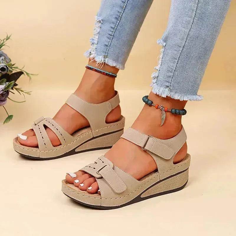Wedge Sandals Summer Velcro Platform Shoes Women - EX-STOCK Canada