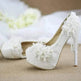 White Lace Flower High Heels Tassel Bridal Wedding Bridesmaid Shoes - EX-STOCK Canada