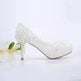 White Lace Flower High Heels Tassel Bridal Wedding Bridesmaid Shoes - EX-STOCK Canada