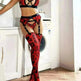 Wild Leopard Print Mesh Hollow Lingerie Stockings Sexy Lingerie Set - EX-STOCK CANADA