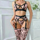 Wild Leopard Print Mesh Hollow Lingerie Stockings Sexy Lingerie Set - EX-STOCK CANADA