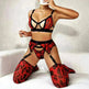 Wild Leopard Print Mesh Hollow Lingerie Stockings Sexy Lingerie Set - EX-STOCK CANADA
