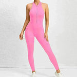 Woman's Zippered Sleeveless Stretch Shapewear Sports wear Jumpsuit - EX-STOCK CANADA