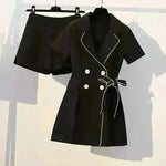 Women Casual Black two-piece Skirt suit - EX-STOCK CANADA