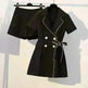 Women Casual Black two-piece Skirt suit - EX-STOCK CANADA