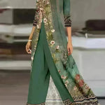 Women Dress Two-piece Emerald Long Style Long Sleeve Printing - EX-STOCK CANADA