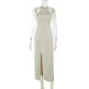 Women Fashion Halter Split Sleeveless Sexy Slim Fit Dress - EX-STOCK CANADA