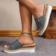 Women Fashionable Denim Canvas Summer Outdoor Hemp High Heel Slippers - EX-STOCK Canada