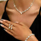 Women Jewelry Set Necklace Bracelet Earring Three Piece Silver Set - EX-STOCK CANADA