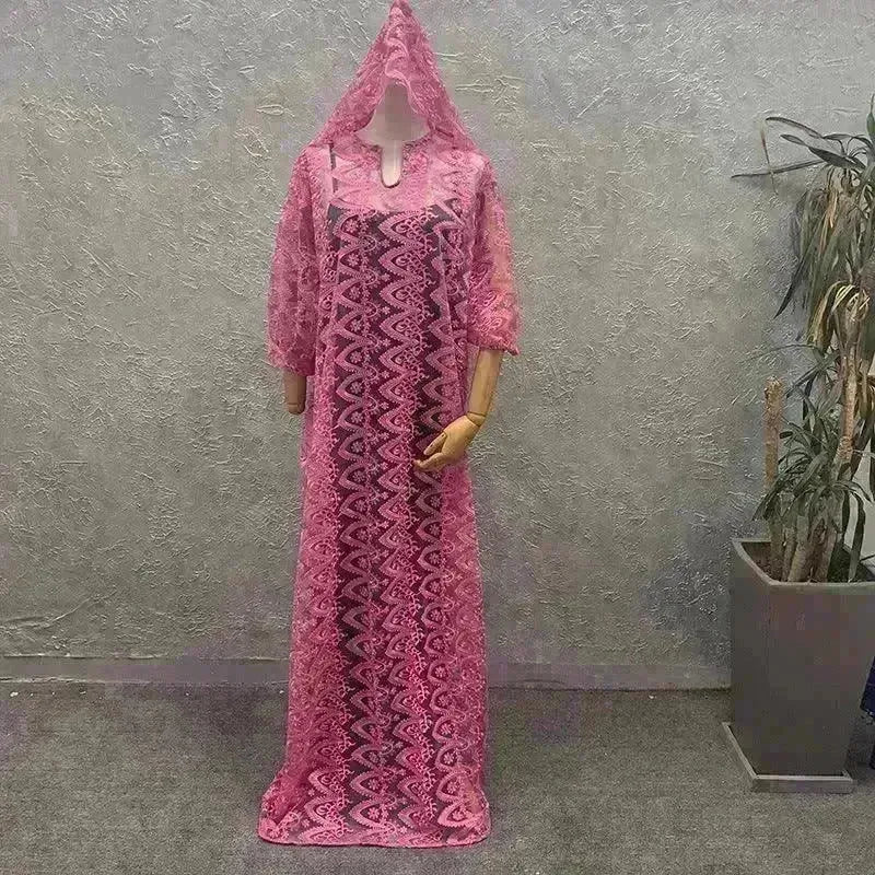 Women's Arab Style Loose Lace Long Dress - EX-STOCK CANADA