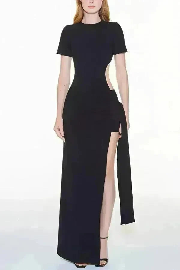 Women's Backless Lace Up Slim Fit Slit Dress - EX-STOCK CANADA