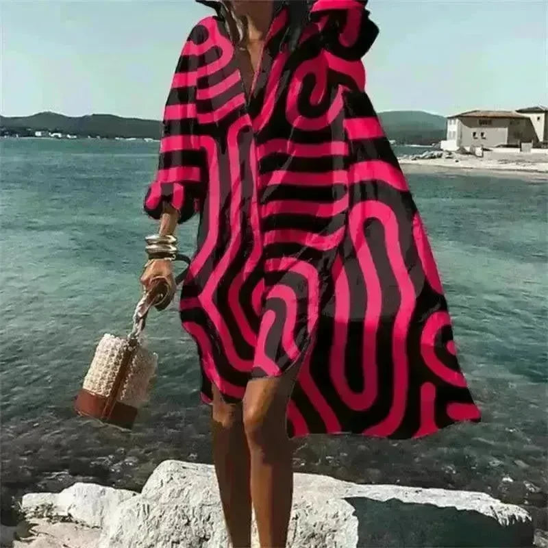 Women's Casual 3D Printing Long Shirt - EX-STOCK CANADA