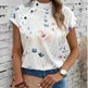 Women's Casual Stand Collar Short-sleeved Digital Printed Top T-shirt - EX-STOCK CANADA