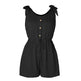 Women's Coconut Buckle Sleeveless Jumpsuit Lace-up - EX-STOCK CANADA