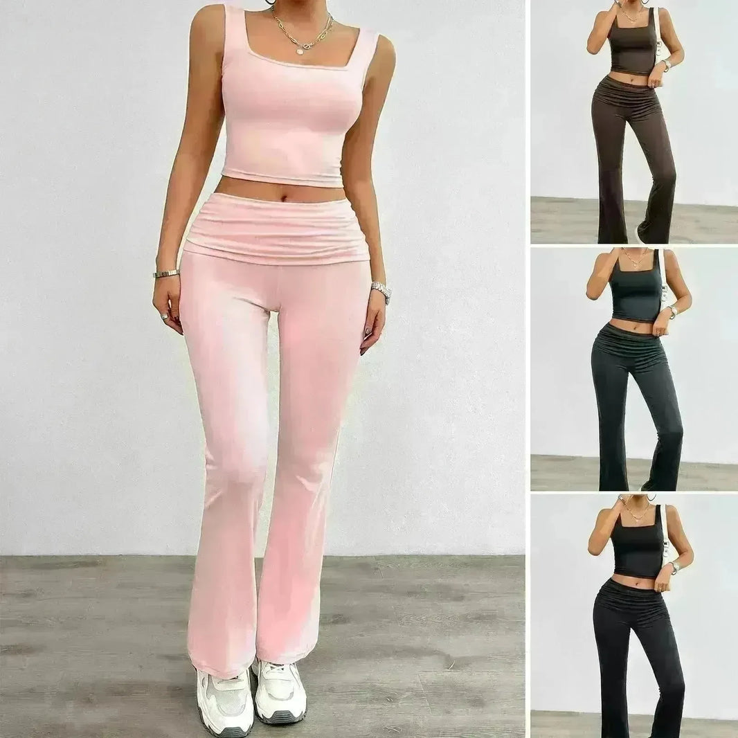 Women's Fashion Casual Solid Color Vest Body-hugging Suit - EX-STOCK CANADA