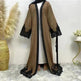 Women's Fashion Dark Brown Arab Cardigan Robe - EX-STOCK CANADA