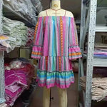 Women's Fashion Patchwork Flared Sleeves Dress - EX-STOCK CANADA
