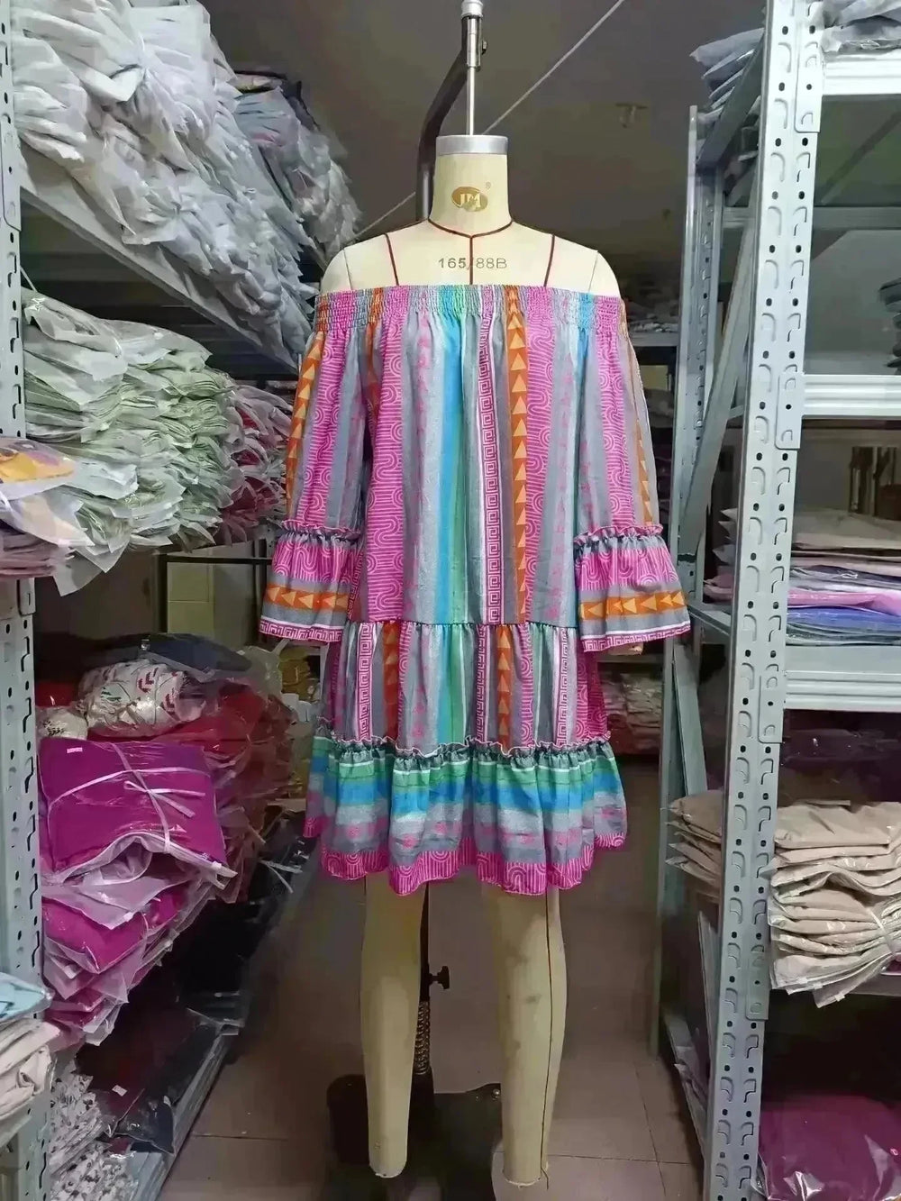 Women's Fashion Patchwork Flared Sleeves Dress - EX-STOCK CANADA