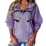 Women's Fashion Patchwork Print Hooded Loose Sweatshirt - EX-STOCK CANADA