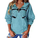 Women's Fashion Patchwork Print Hooded Loose Sweatshirt - EX-STOCK CANADA