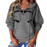 Women's Fashion Patchwork Print Hooded Loose Sweatshirt - EX-STOCK CANADA