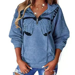Women's Fashion Patchwork Print Hooded Loose Sweatshirt - EX-STOCK CANADA