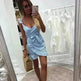 Women's Fashion Personality Summer Sleeveless Plaid Drawstring Casual Mini Dress - EX-STOCK CANADA