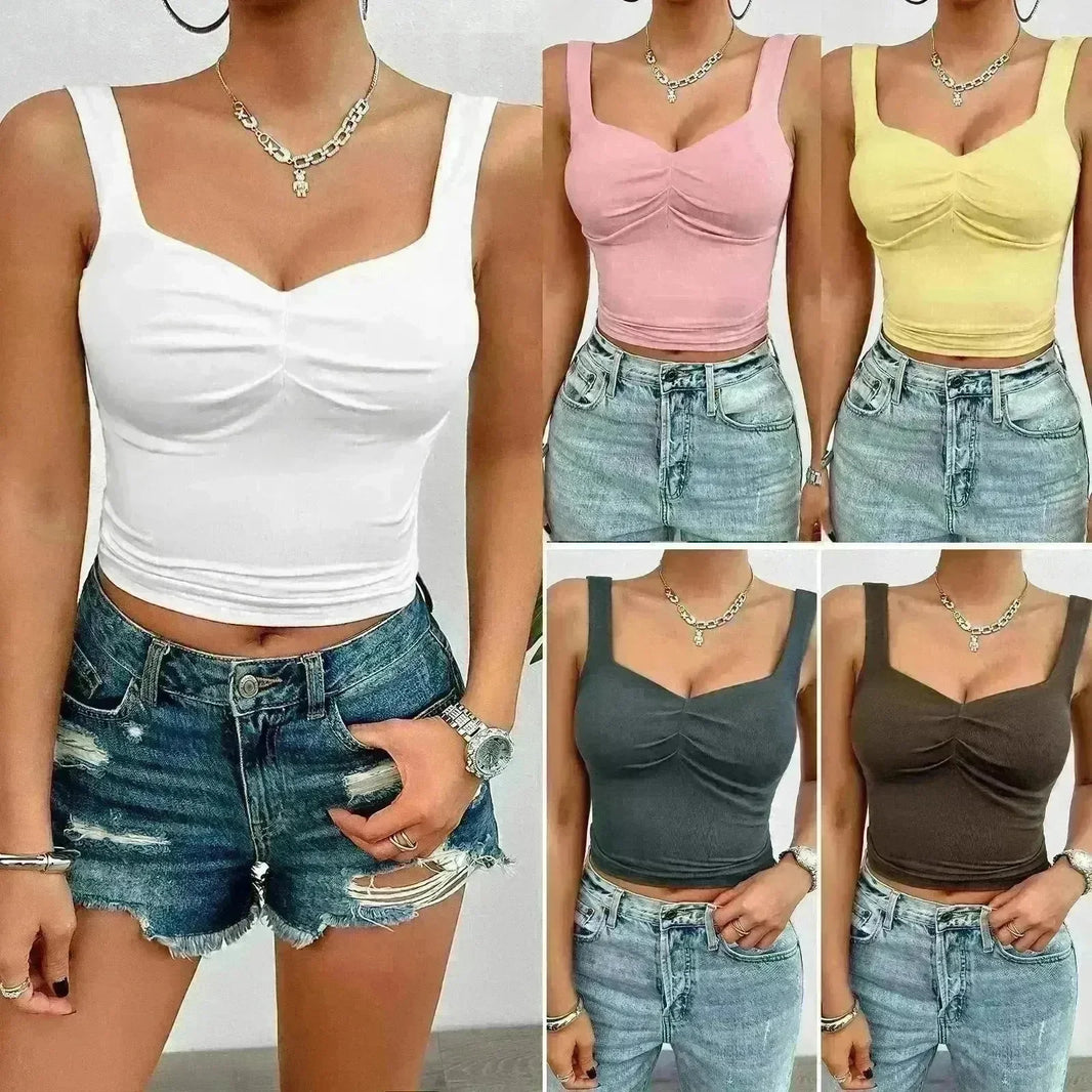 Women's Fashion Solid Color Slim-fit Twist Strap Top - EX-STOCK CANADA