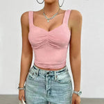 Women's Fashion Solid Color Slim-fit Twist Strap Top - EX-STOCK CANADA
