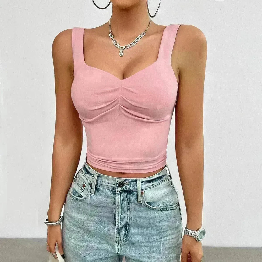 Women's Fashion Solid Color Slim-fit Twist Strap Top - EX-STOCK CANADA