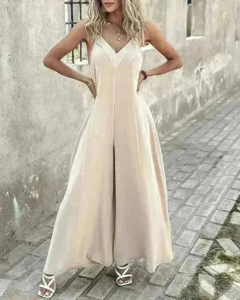 Women's Fashion Suspenders V-neck Loose Jumpsuit - EX-STOCK CANADA